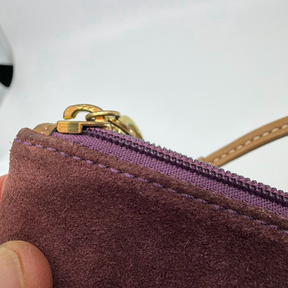 Coach Purple Suede Leather Wristlet - Picture 6 of 8